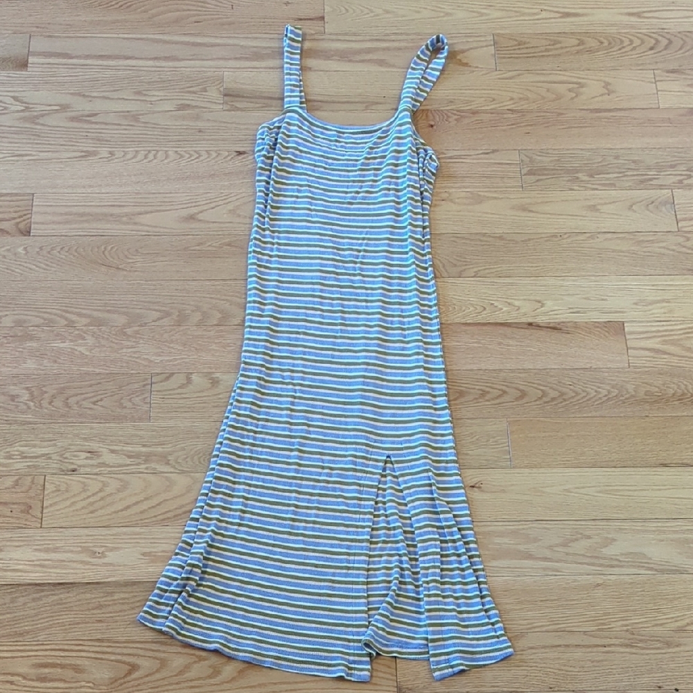 RVCA Blue and Green Striped Top
